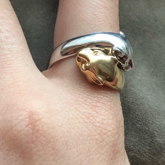 14k double panther ring - Picture 14 of 15
